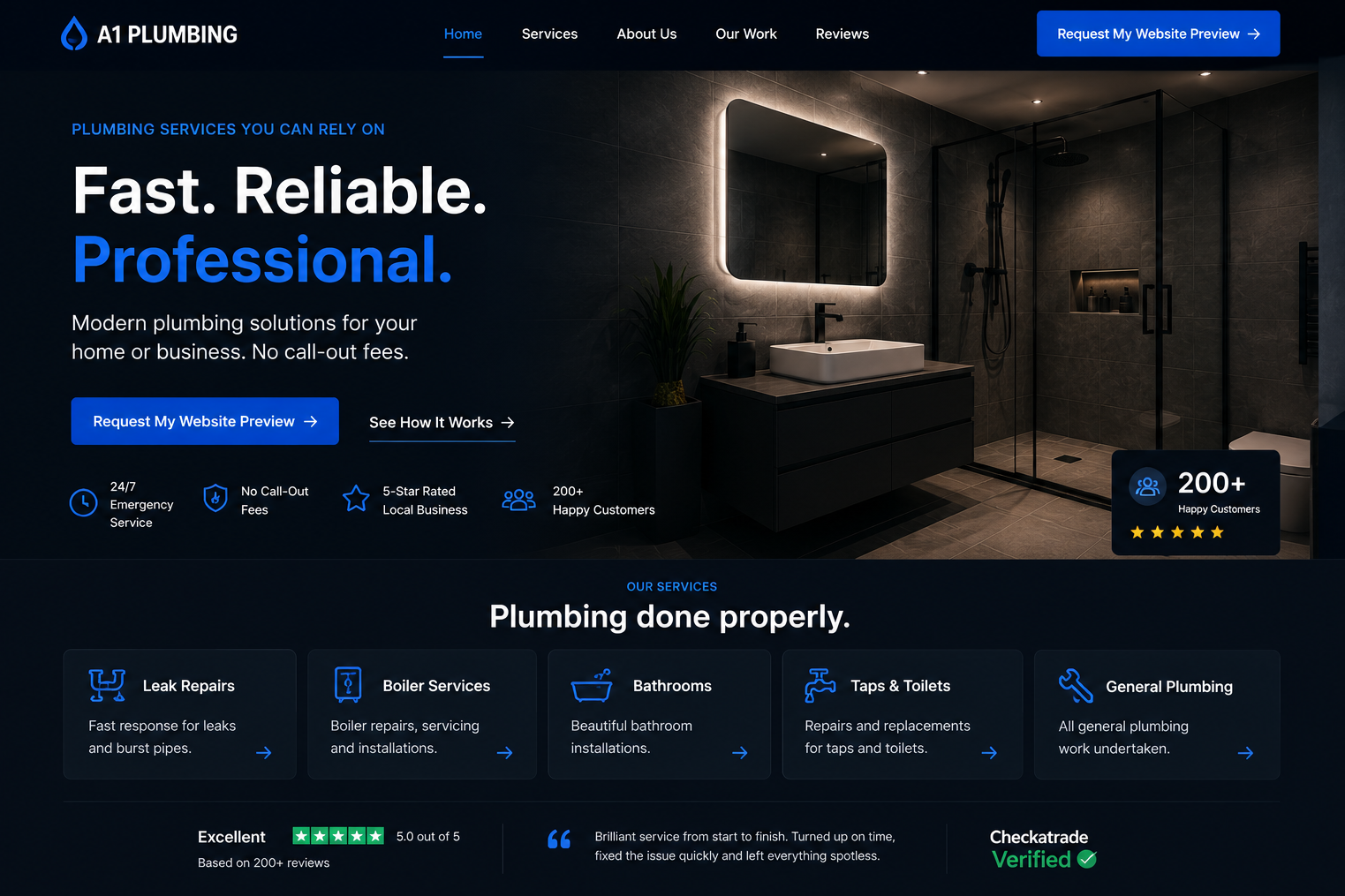 Modern Fenros-built service business website example